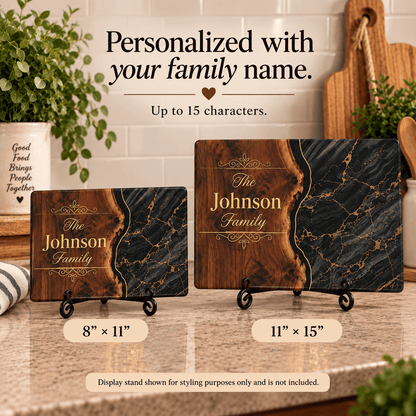 Personalized Black Marble & Gold Glass Board - Perfect Touch Keepsakes