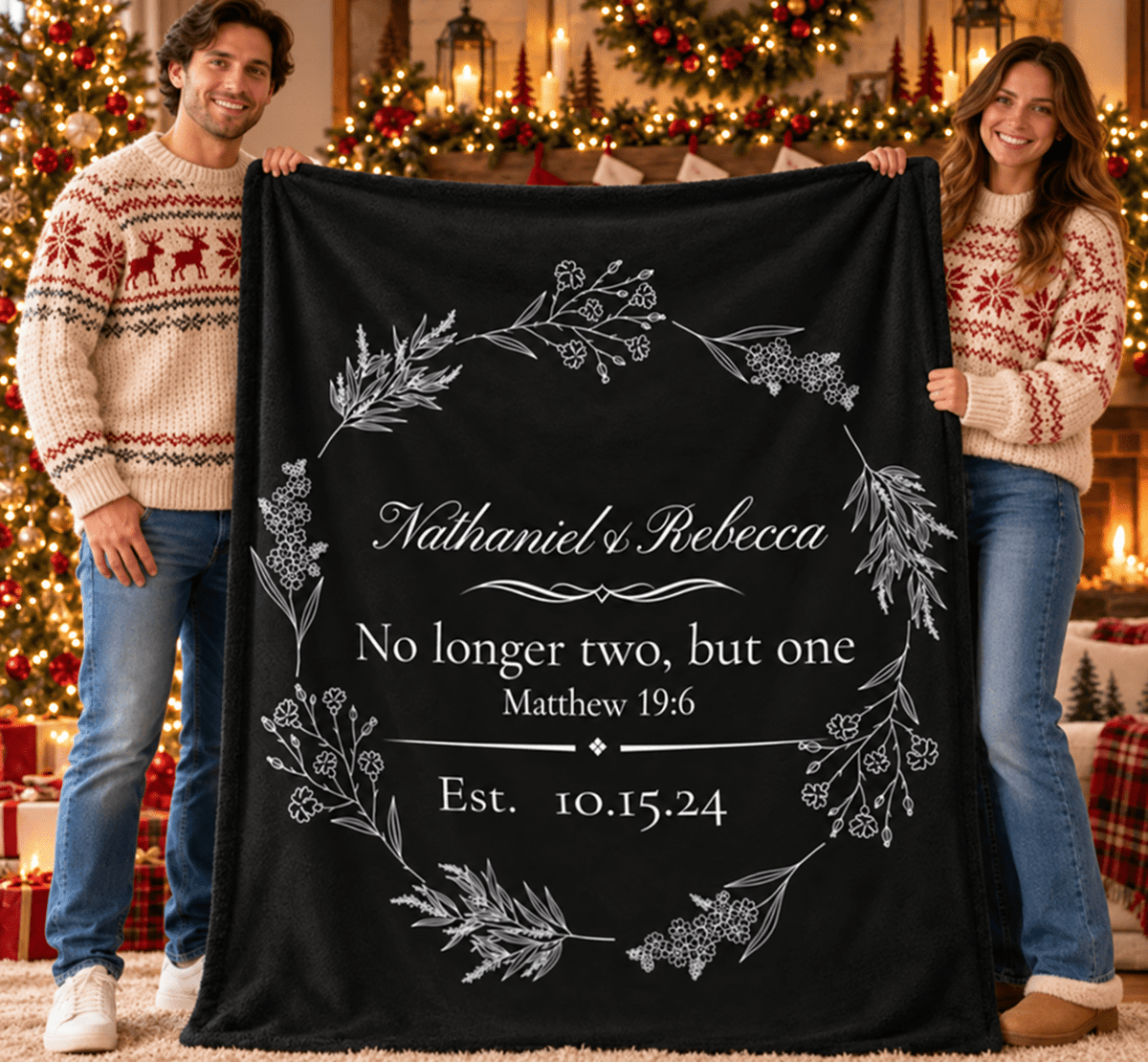 Personalized Christian Couple Blanket – Wedding & Anniversary Gift - Perfect Touch Keepsakes