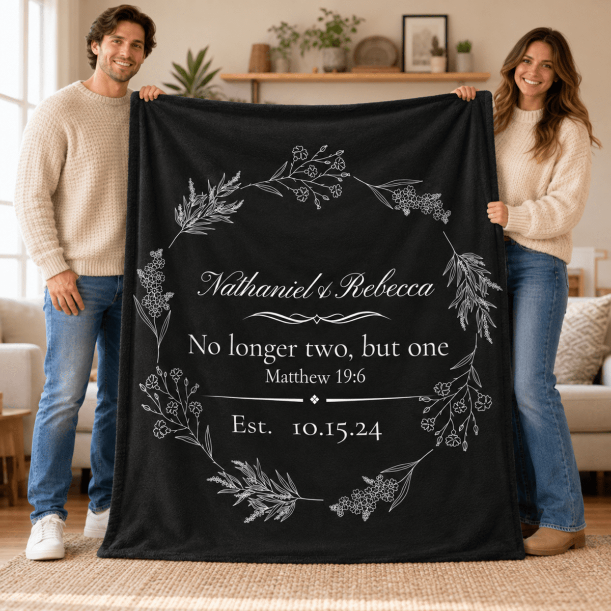 Personalized Christian Couple Blanket – Wedding & Anniversary Gift - Perfect Touch Keepsakes