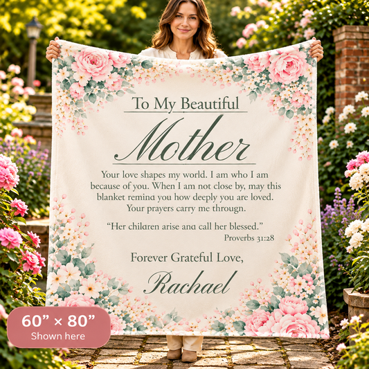 Personalized Sherpa Blanket for Her – Mom, Grandma & More - Perfect Touch Keepsakes