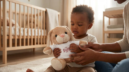 Plush Animal — "I Am Loved" Faux yarn shirt - Perfect Touch Keepsakes