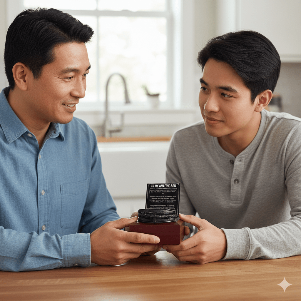 To My Amazing Son – Cross Leather Bracelet (From Dad) - Perfect Touch Keepsakes