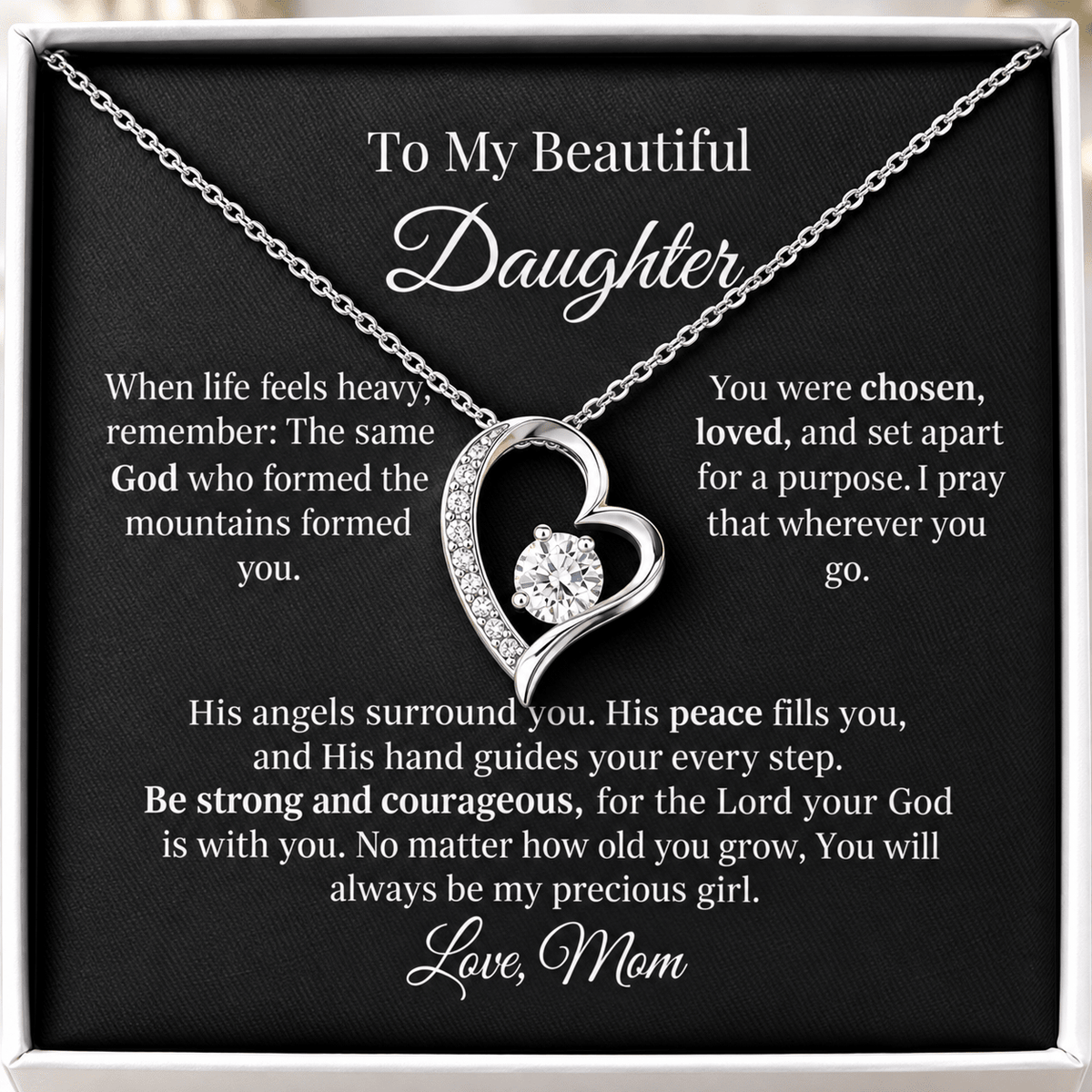To My Beautiful Daughter Forever Love Necklace — From Mom - Perfect Touch Keepsakes