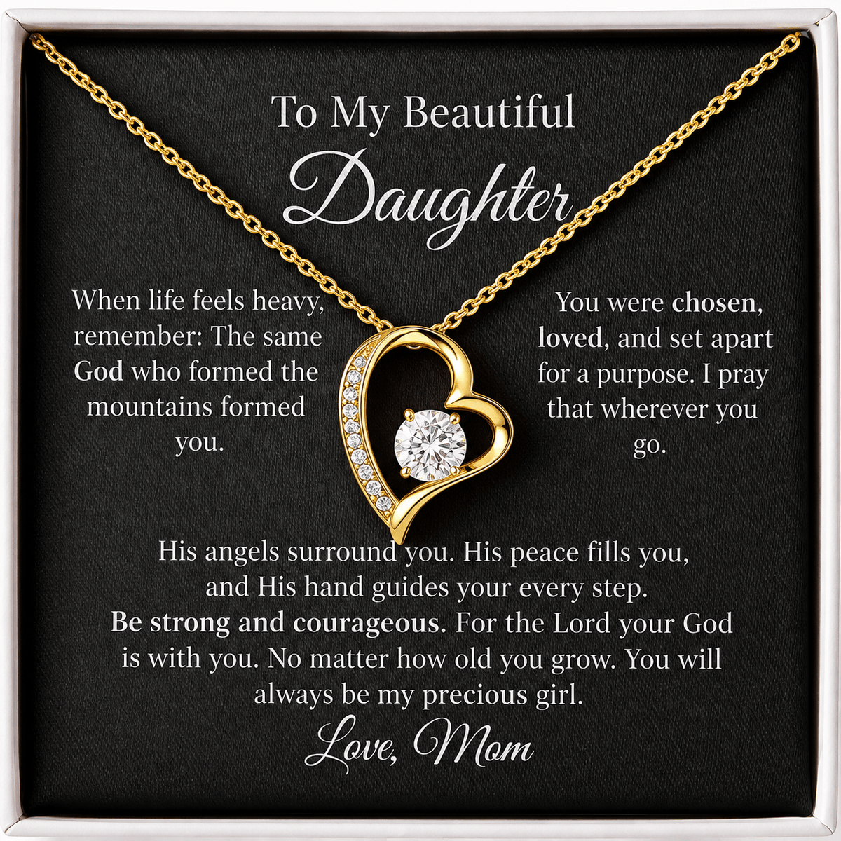 To My Beautiful Daughter Forever Love Necklace — From Mom - Perfect Touch Keepsakes
