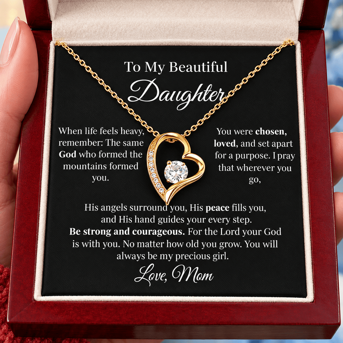 To My Beautiful Daughter Forever Love Necklace — From Mom - Perfect Touch Keepsakes