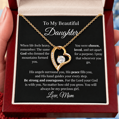 To My Beautiful Daughter Forever Love Necklace — From Mom - Perfect Touch Keepsakes