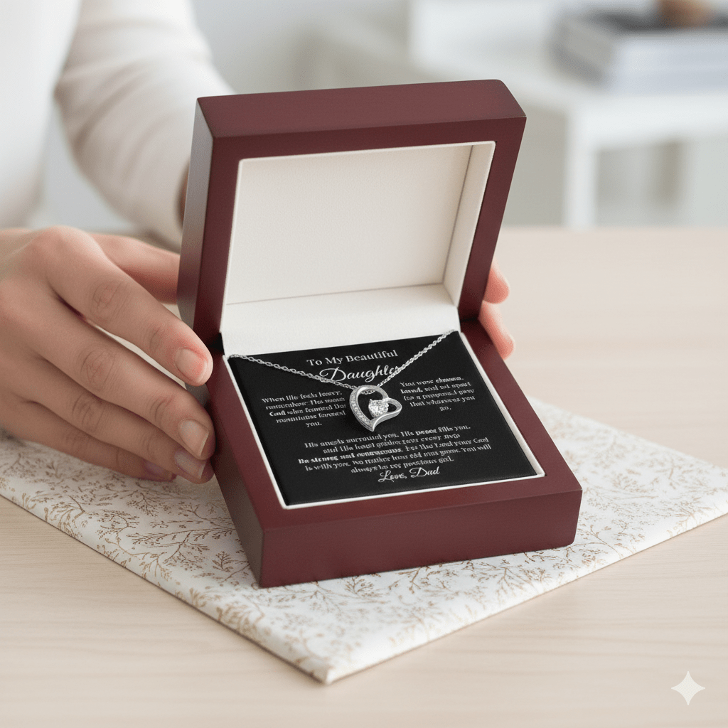 To My Beautiful Daughter from Dad FOREVER LOVE Necklace - Perfect Touch Keepsakes