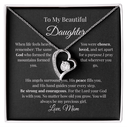 To My Beautiful Daughter from Mom FOREVER LOVE Necklace - Perfect Touch Keepsakes