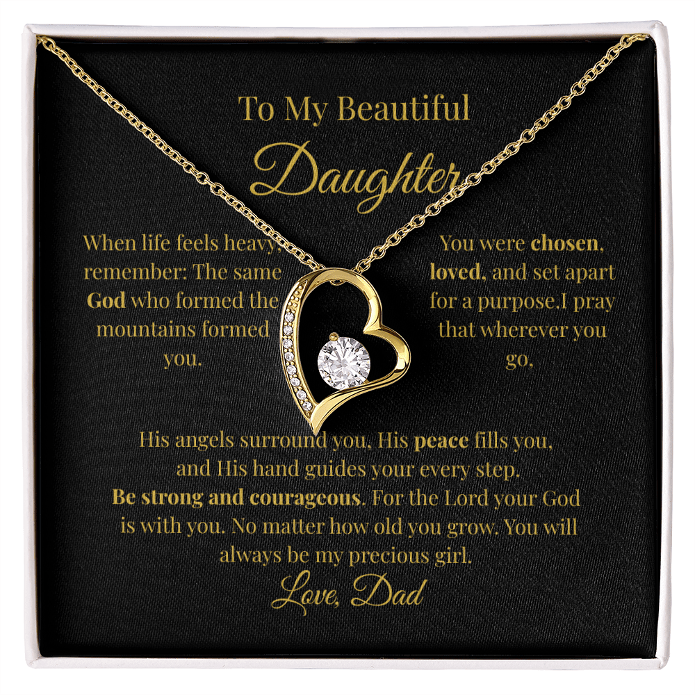To My Beautiful Daughter Necklace – Forever Love Heart Gift From Dad - Perfect Touch Keepsakes