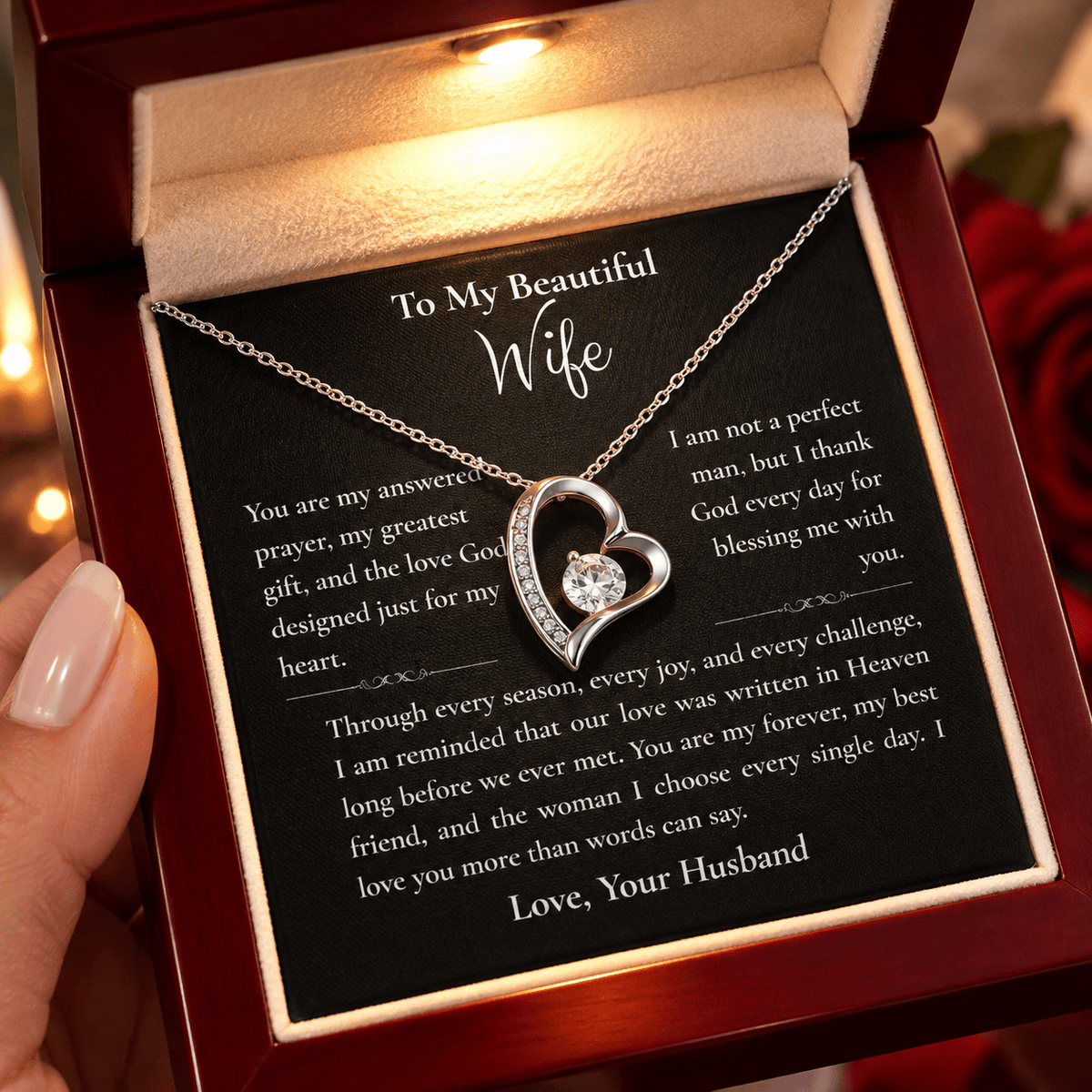 To My Beautiful Wife Forever Love Necklace — From Husband - Perfect Touch Keepsakes