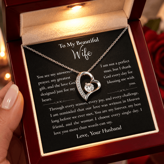 To My Beautiful Wife Forever Love Necklace — From Husband - Perfect Touch Keepsakes