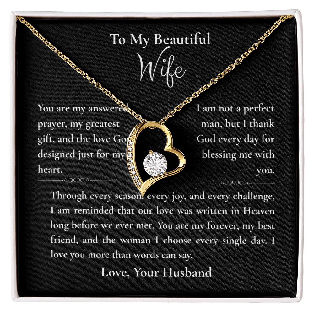 To My Beautiful Wife – Forever Love Necklace Gift Set - Perfect Touch Keepsakes