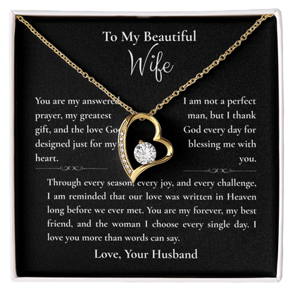 To My Beautiful Wife – Forever Love Necklace Gift Set - Perfect Touch Keepsakes