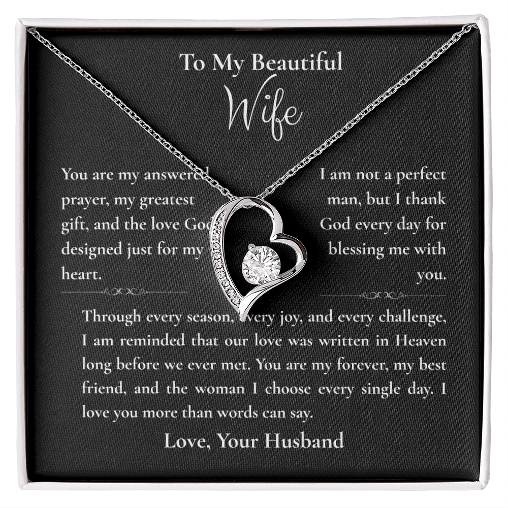 To My Beautiful Wife – Forever Love Necklace Gift Set - Perfect Touch Keepsakes