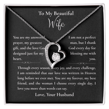 To My Beautiful Wife – Forever Love Necklace Gift Set - Perfect Touch Keepsakes