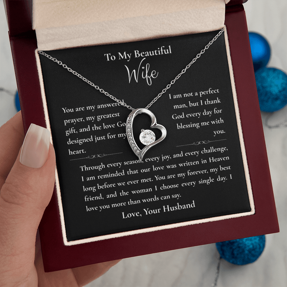 To My Beautiful Wife – Forever Love Necklace Gift Set - Perfect Touch Keepsakes
