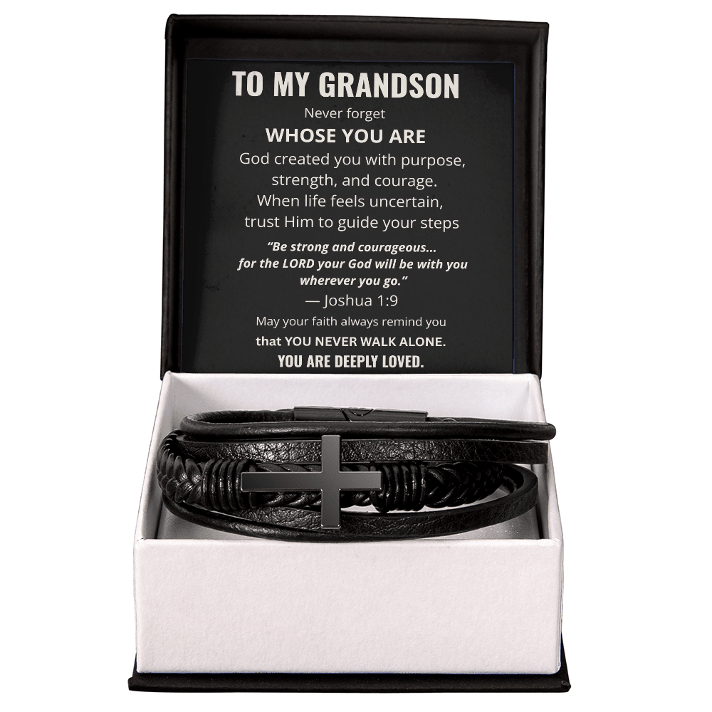 To My Grandson Cross Bracelet – Christian Faith Gift - Perfect Touch Keepsakes