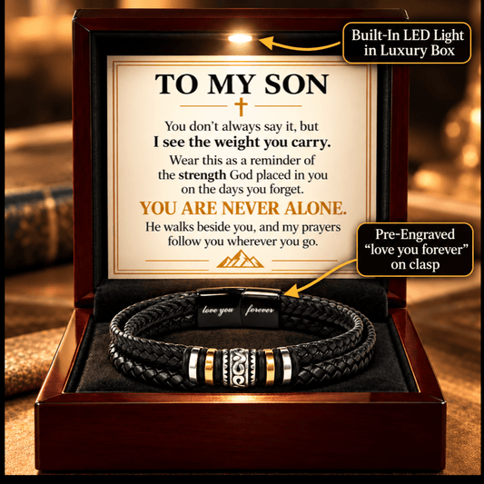 To My Son Christian Bracelet – Faith, Strength & Love Gift - Perfect Touch Keepsakes