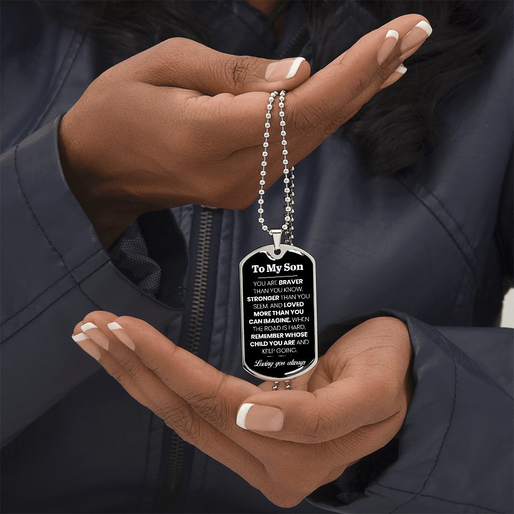 To My Son Dog Tag Necklace - Perfect Touch Keepsakes