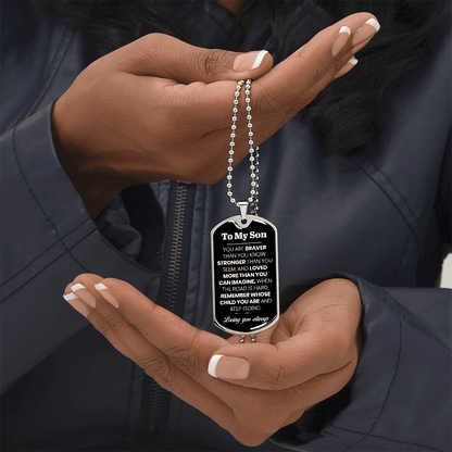 To My Son Dog Tag Necklace - Perfect Touch Keepsakes