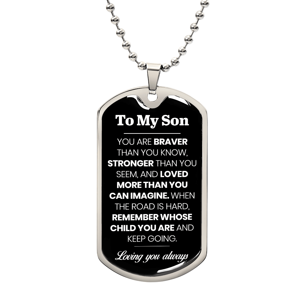 To My Son Dog Tag Necklace - Perfect Touch Keepsakes