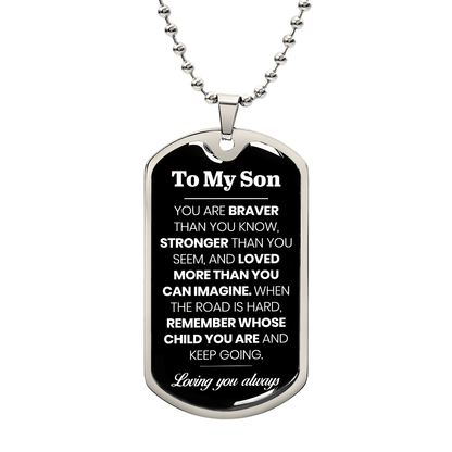 To My Son Dog Tag Necklace - Perfect Touch Keepsakes
