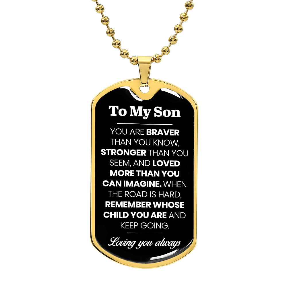 To My Son Dog Tag Necklace - Perfect Touch Keepsakes