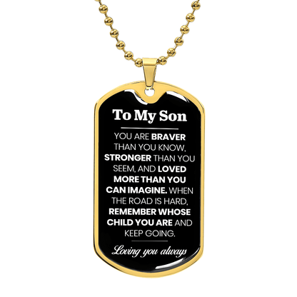 To My Son Dog Tag Necklace - Perfect Touch Keepsakes