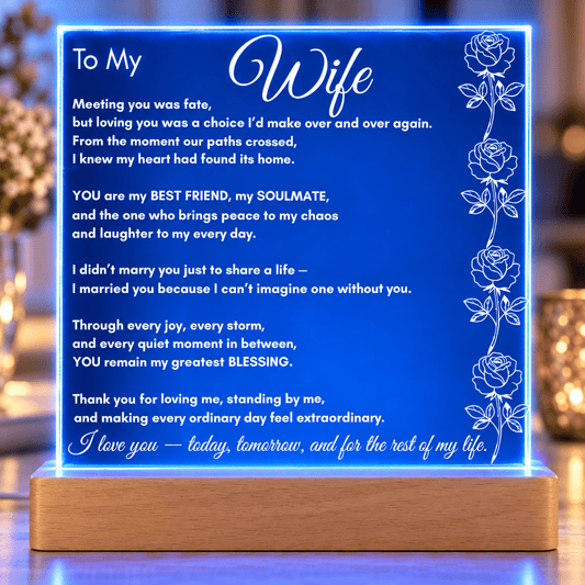 To My Wife Acrylic Plaque Vertical Roses - Perfect Touch Keepsakes