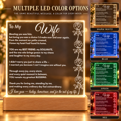 To My Wife Acrylic Plaque Vertical Roses - Perfect Touch Keepsakes