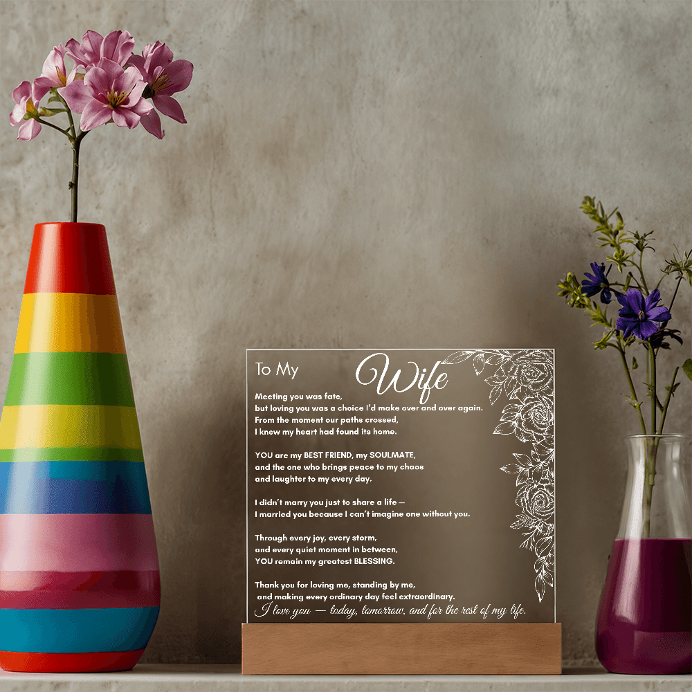 To My Wife Plaque – Romantic Love Message Gift for Wife - Perfect Touch Keepsakes