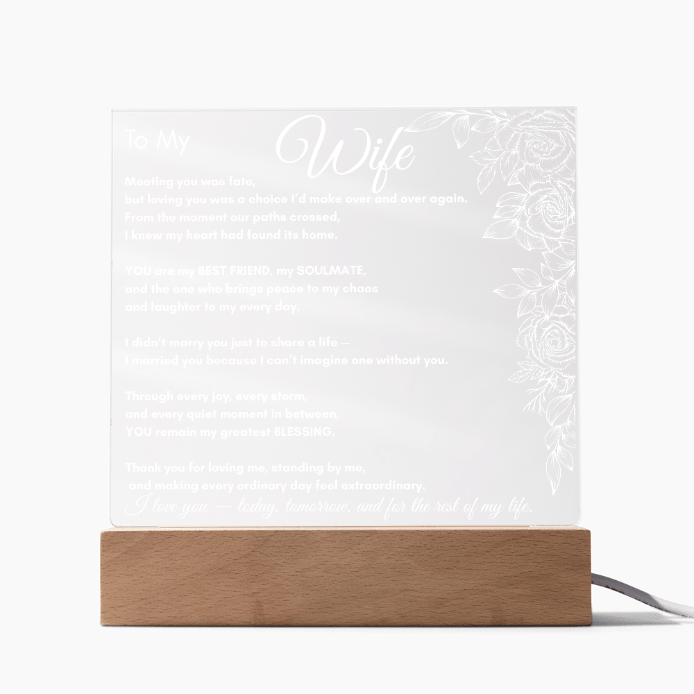 To My Wife Plaque – Romantic Love Message Gift for Wife - Perfect Touch Keepsakes
