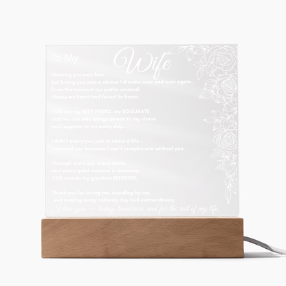 To My Wife Plaque – Romantic Love Message Gift for Wife - Perfect Touch Keepsakes